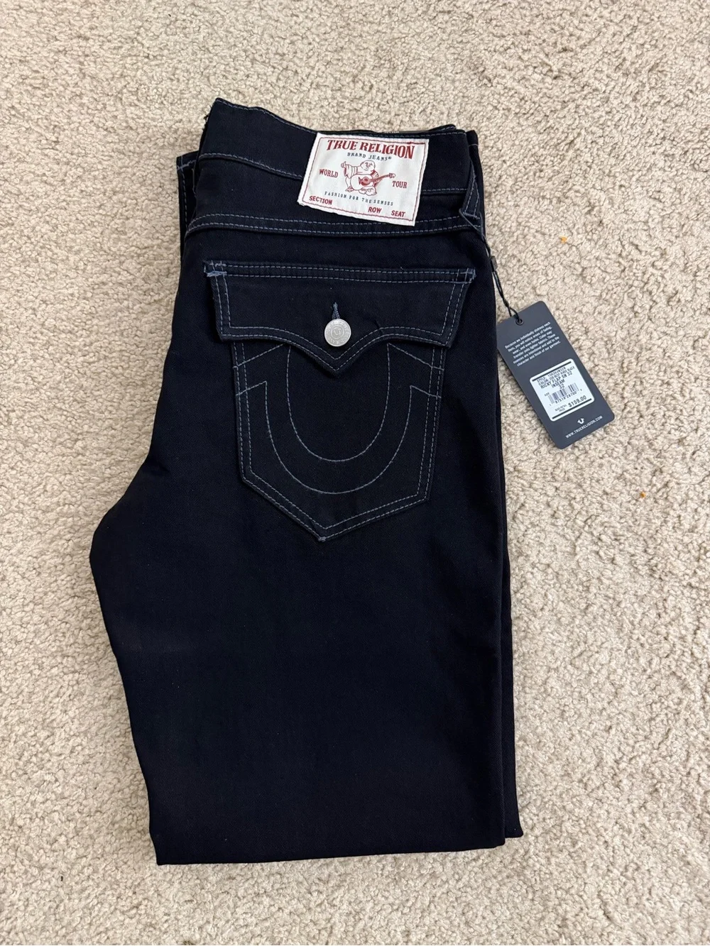 True Religion man relax straight in Black